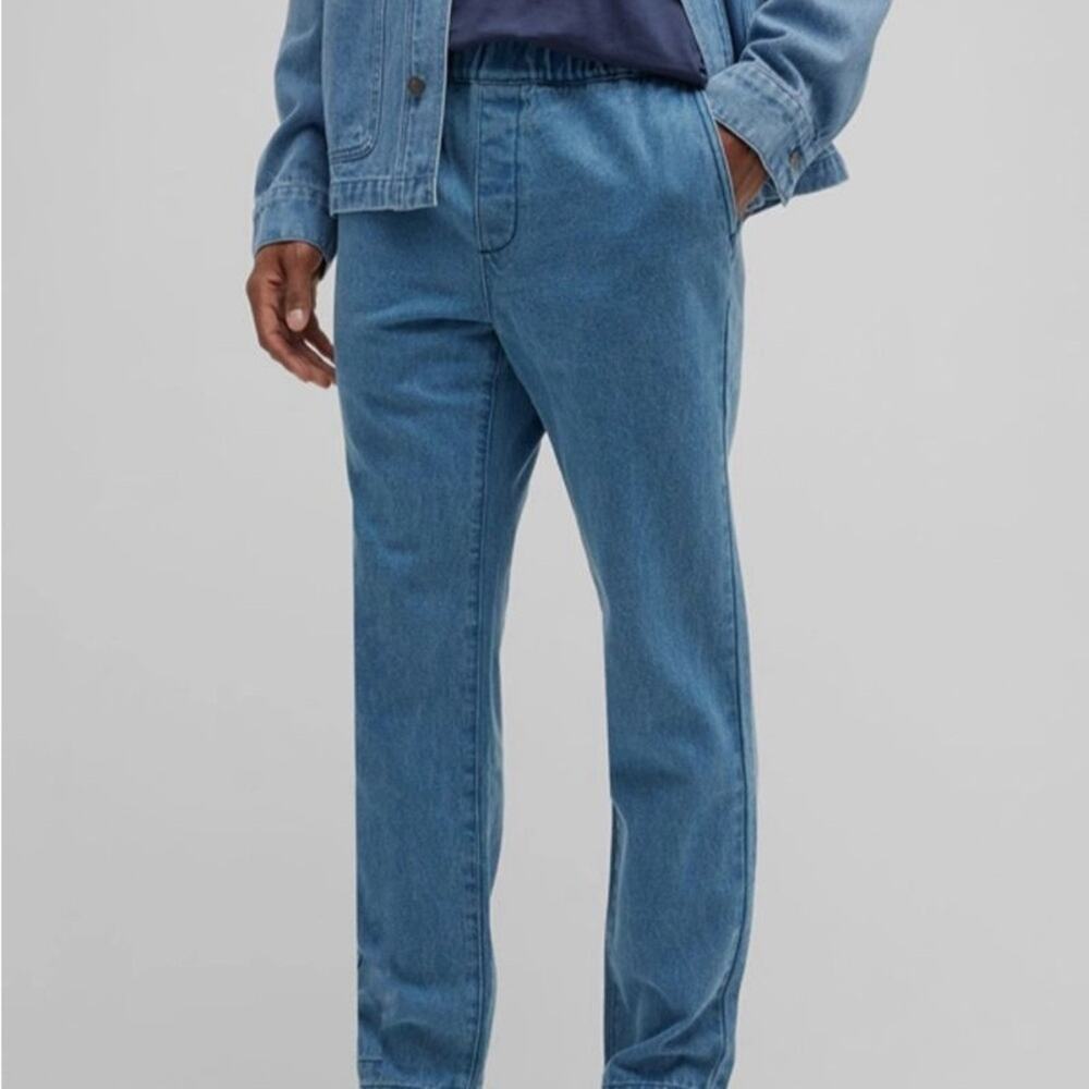 Onia Cut Off Pull On Elastic Denim Tapered Pants Size Small